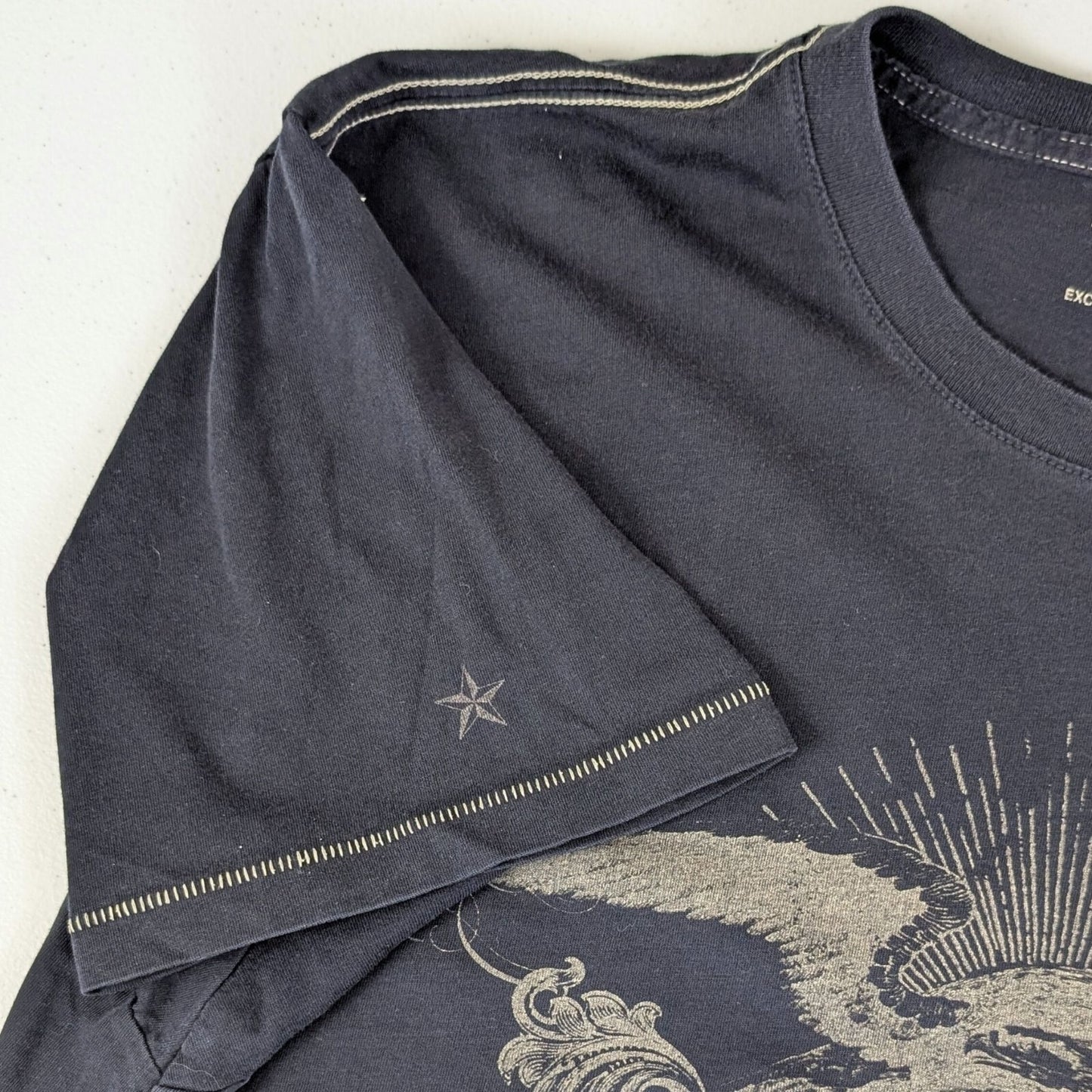 Banana Republic Graphic Eagle T-Shirt Men’s Large Black Cotton Distressed