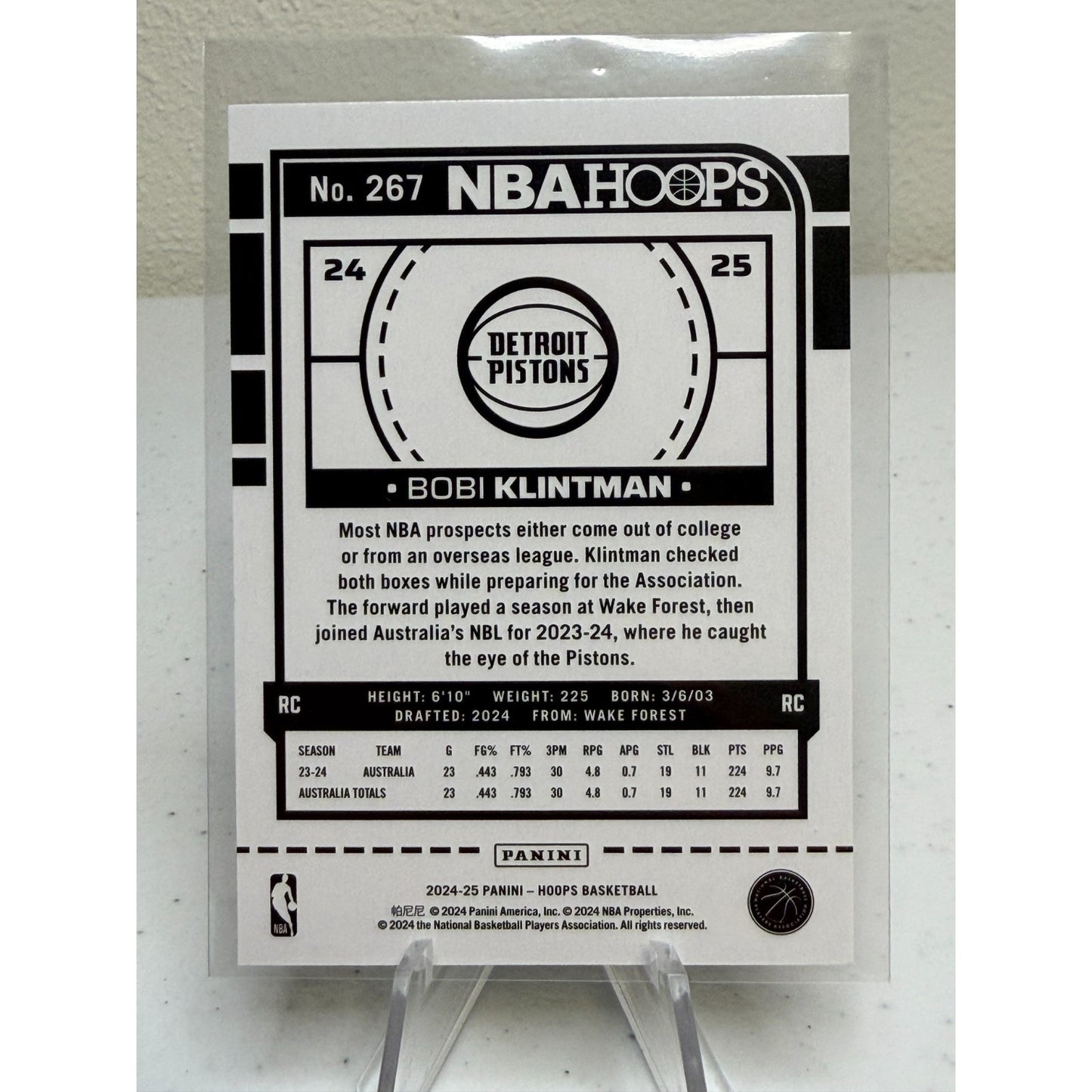 2024-25 Panini NBA Hoops Teal Explosion Bobi Klintman #267