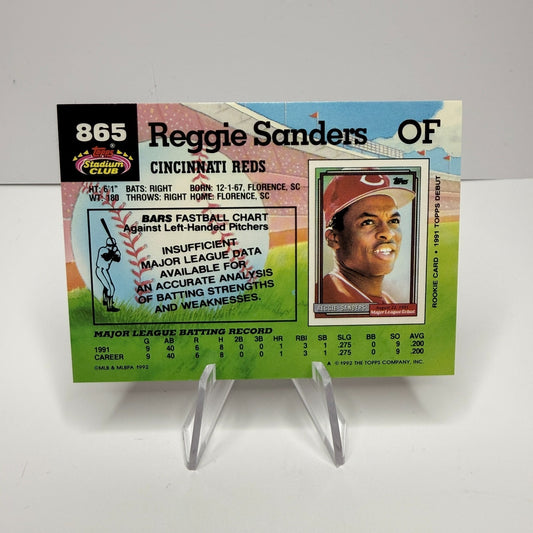 1992 Topps Stadium Club - Reggie Sanders #865 (NM-M)