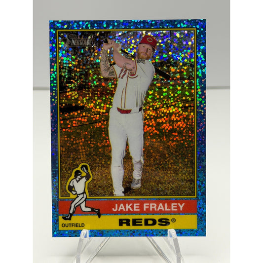 2025 Topps Heritage - Jake Fraley Chrome Light Blue Sparkle #686