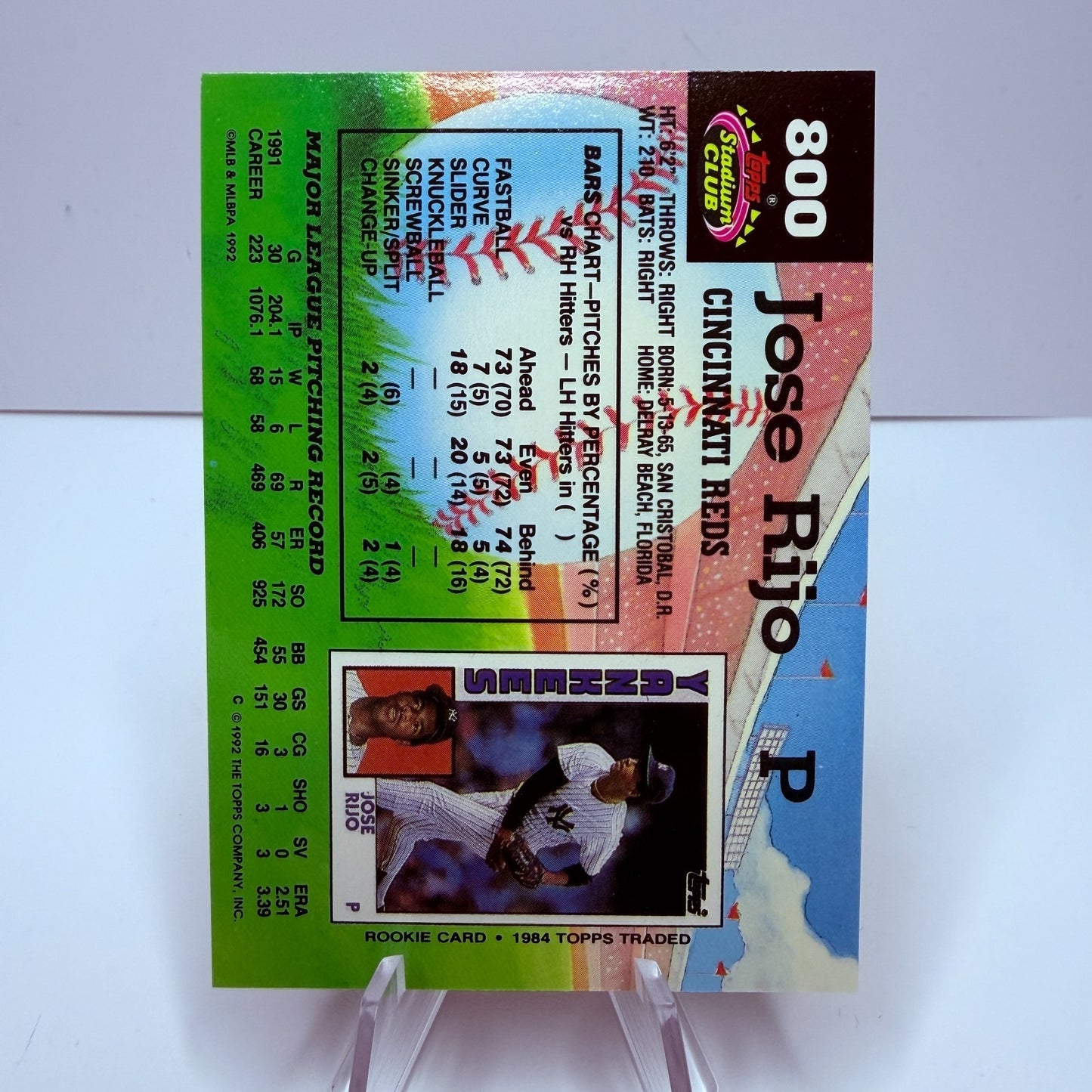 1992 Topps Stadium Club - Jose Rijo #800 (NM-M)