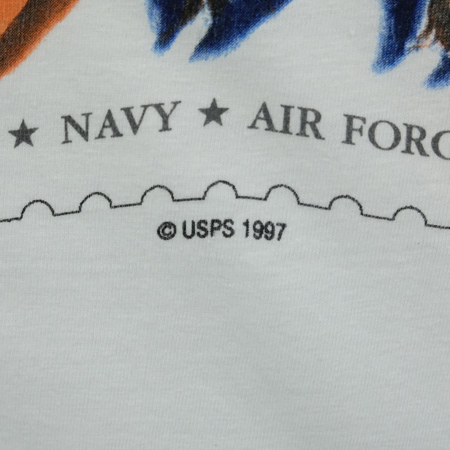 Vintage 1997 USPS Women in Military Service Stamp T-Shirt - Size XL