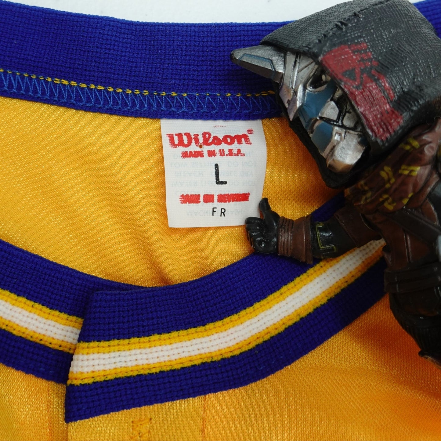 Vintage 80's Wilson "Storm" Yellow Blue Athletic Jersey - Size Large