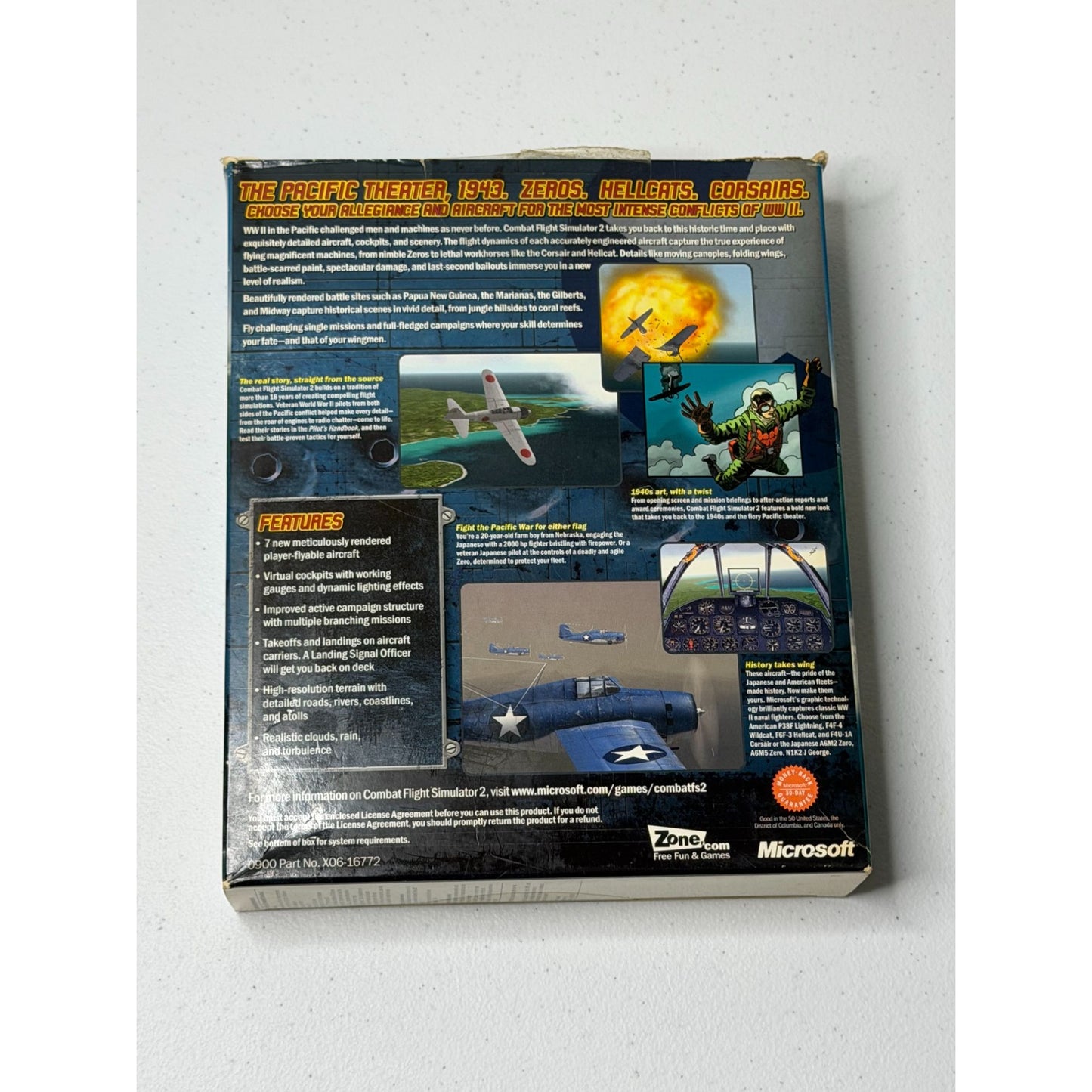 Microsoft Combat Flight Simulator 2 WWII Pacific Theater PC Big Box w/ Manuals