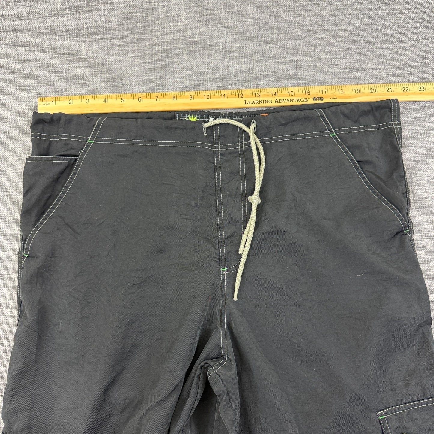 Vintage K-Glow by Kik Wear Black Nylon Cargo Pants Y2K Techwear Size M