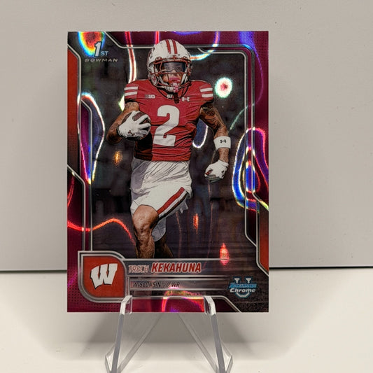 2025 Bowman Chrome U - Trech Kekahuna Pink Lava Refractor #37 Wisconsin Badgers