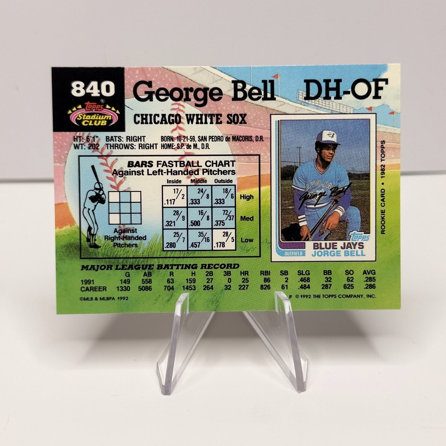 1992 Topps Stadium Club - George Bell #840 (NM-M)