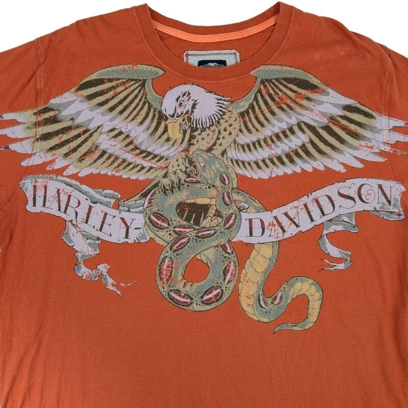 Harley Davidson H-Dink T-Shirt XL – Burnt Orange Eagle Snake Graphic