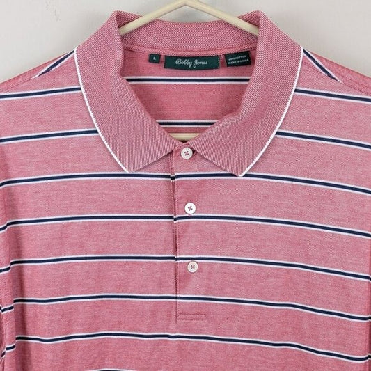 Bobby Jones Pink Striped Polo Shirt Men’s - Size L