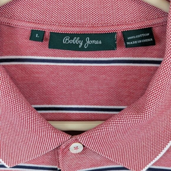 Bobby Jones Pink Striped Polo Shirt Men’s - Size L