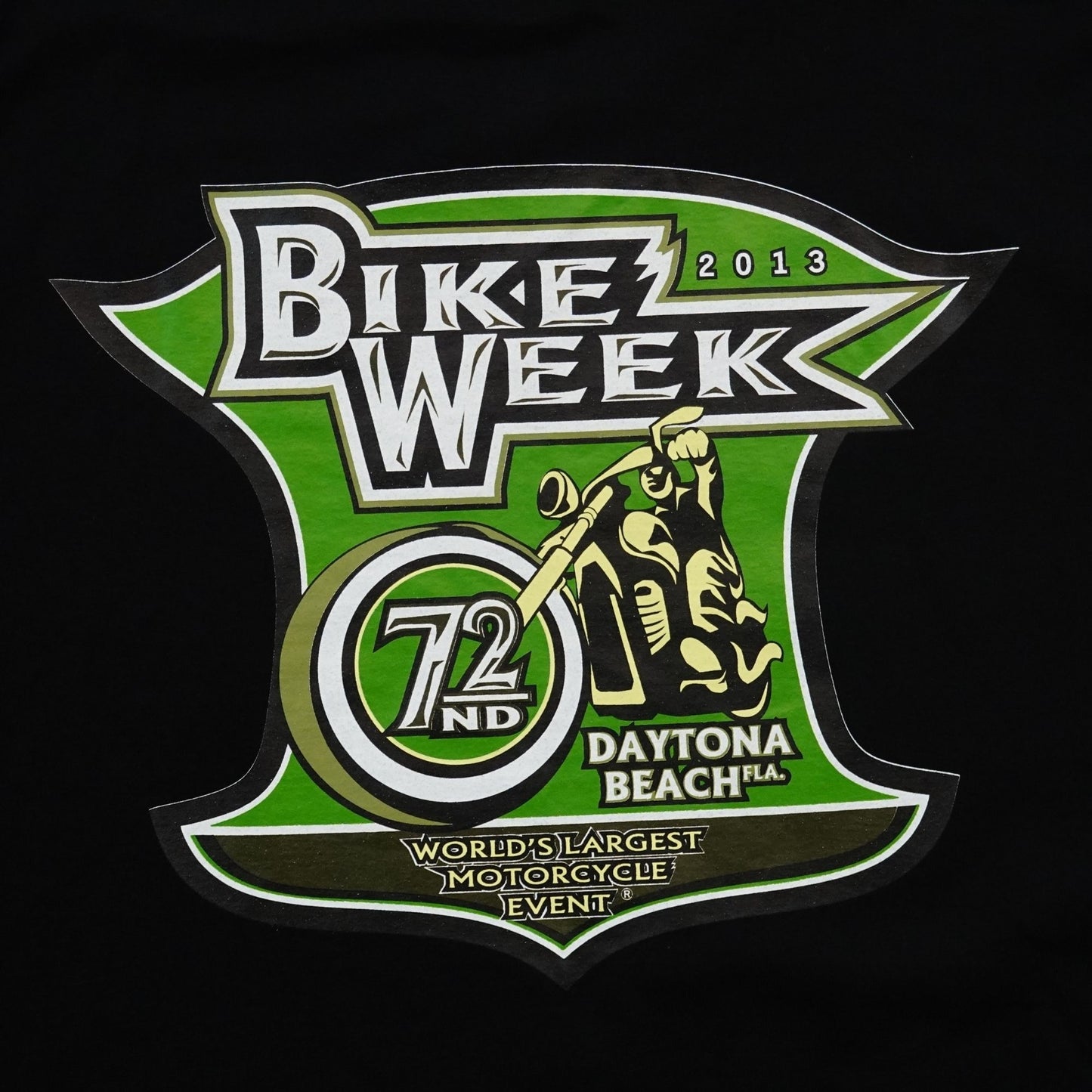 Daytona Beach Bike Week 2013 Black Motorcycle Rally Tee – Size XL