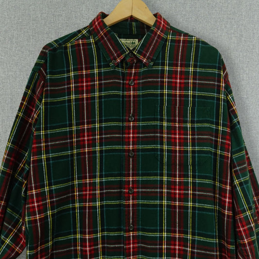 Vintage L.L. Bean Tartan Plaid Flannel Shirt- Size XL (2XL)