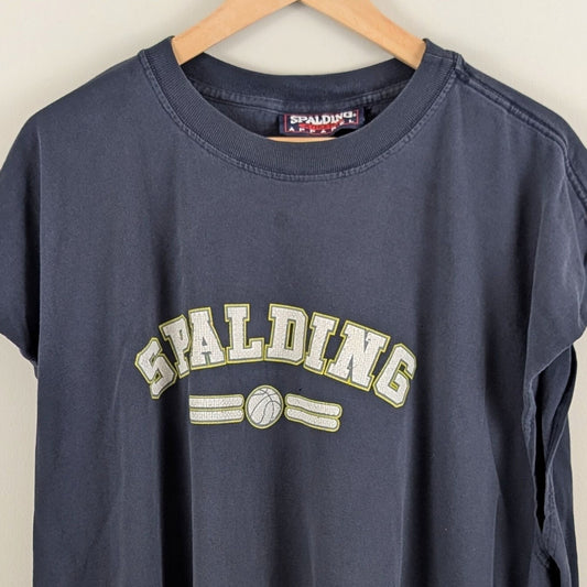 Vintage 90's Spalding Sleeveless Navy Blue Athletic Tee - Size 2XL