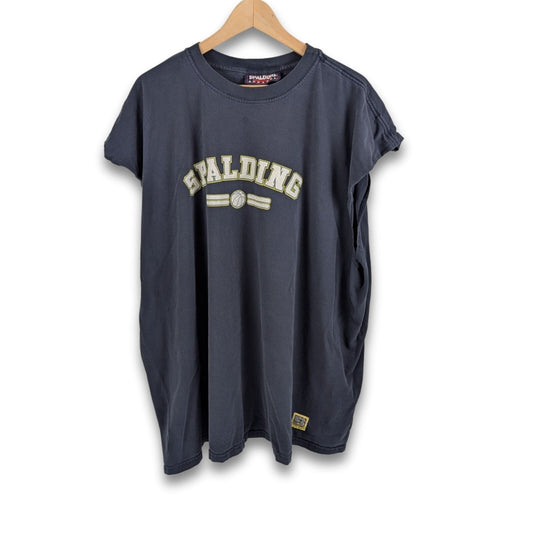 Vintage 90's Spalding Sleeveless Navy Blue Athletic Tee - Size 2XL