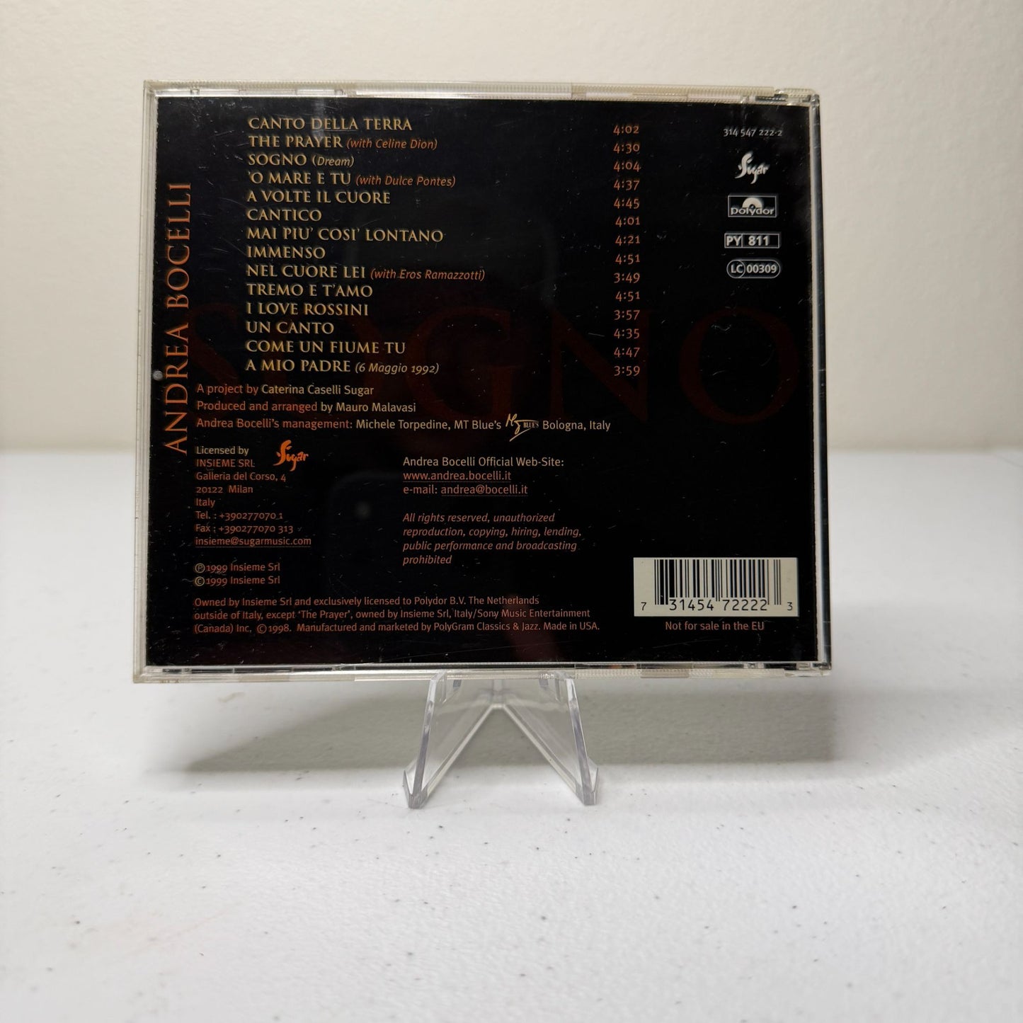 Andrea Bocelli - Sogno (CD, 1999)