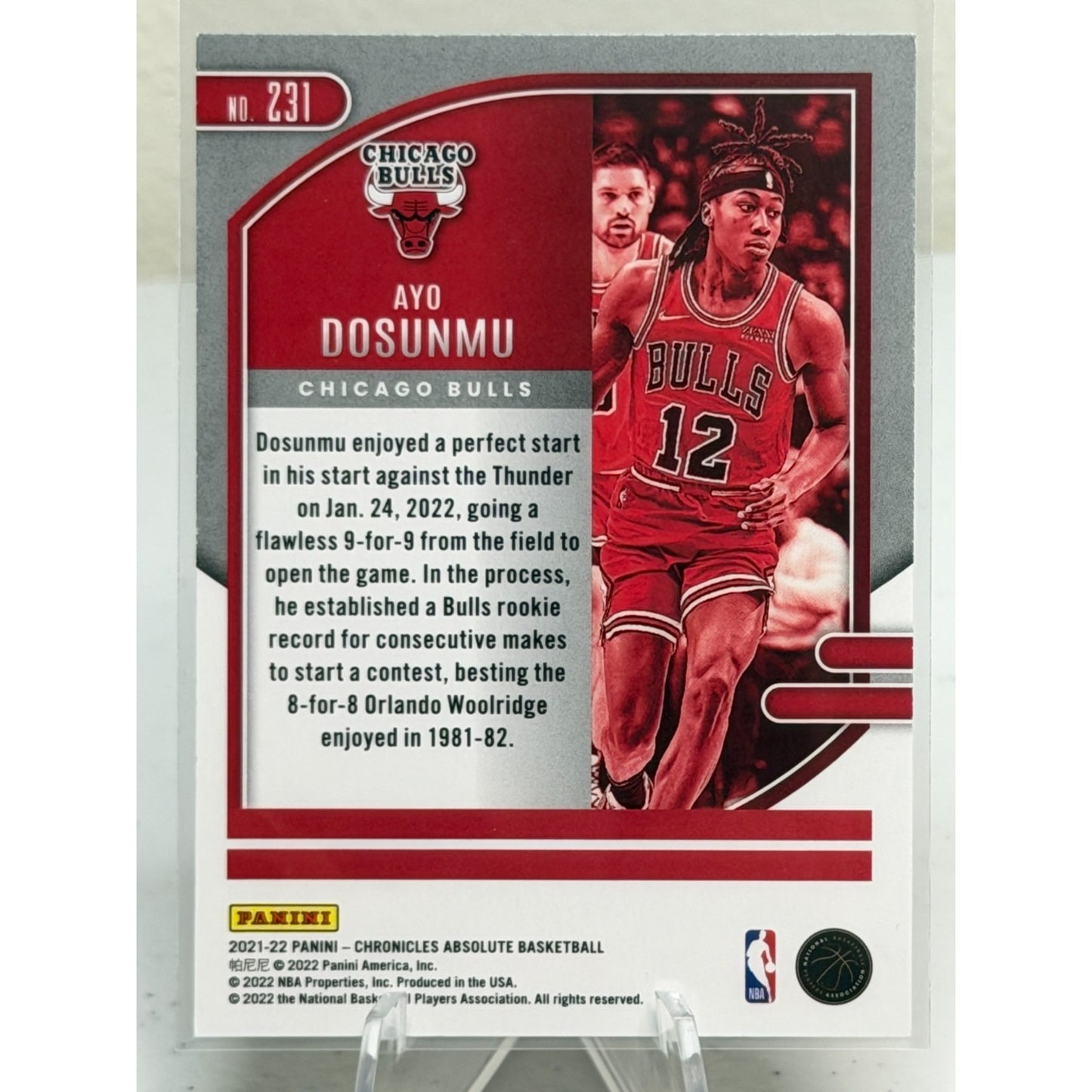 2021-22 Panini Chronicles Absolute Ayo Dosunmu (RC) #231