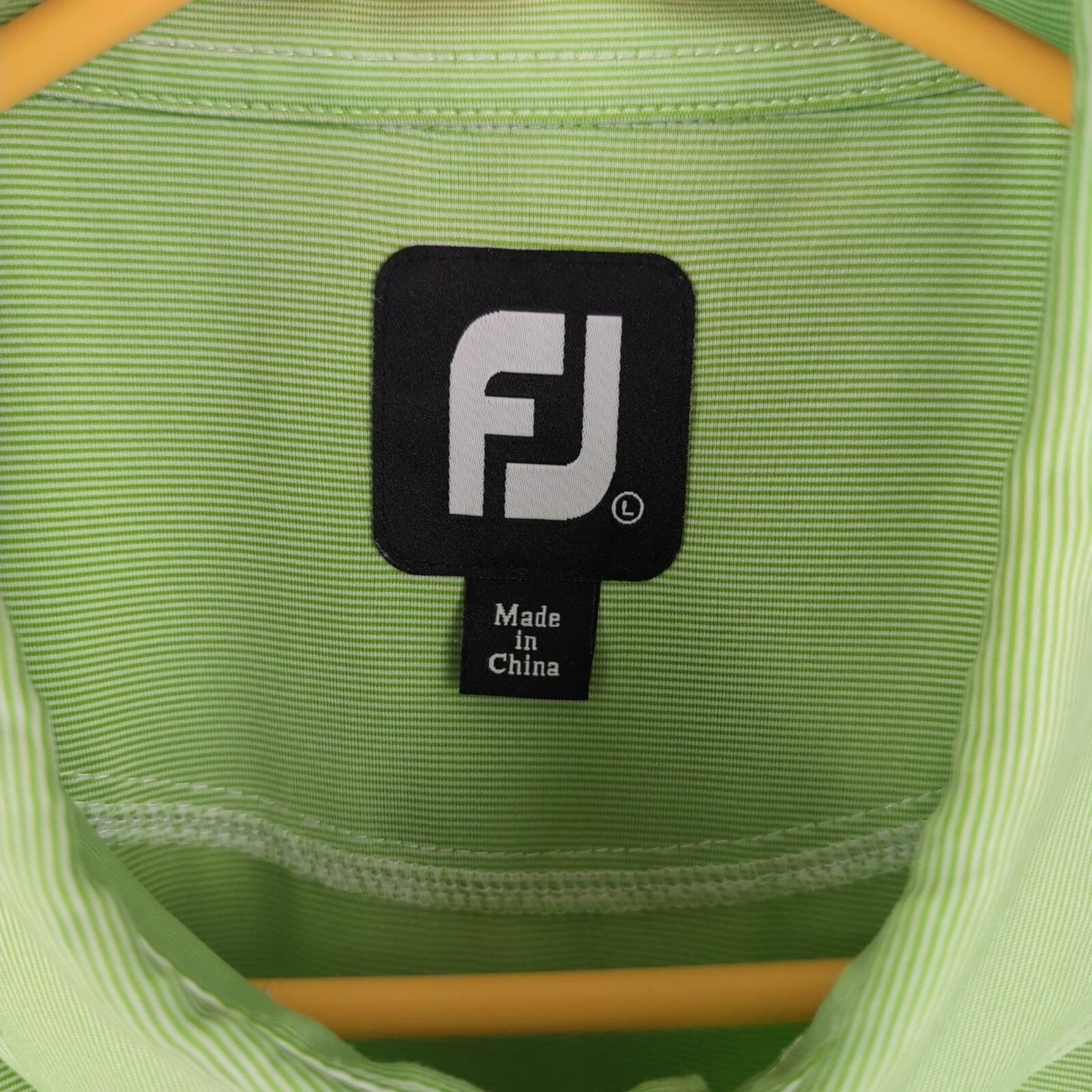 FootJoy Green Striped Performance Golf Polo Shirt Men's Size Large