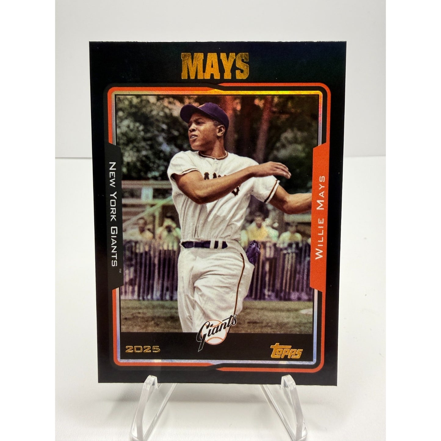 2025 Topps Archives - 2005 Topps Willie Mays #224 Black Foilboard