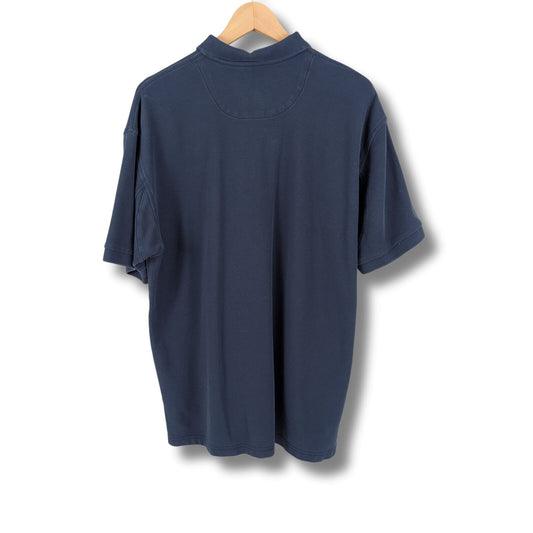 Orvis Men’s Polo Shirt Size Large Navy Blue 100% Cotton Fly Logo Made in Peru