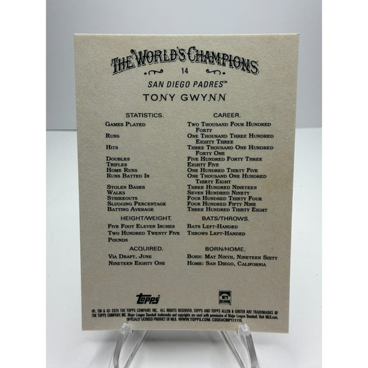 2025 Topps Allen & Ginter - Tony Gwynn #14