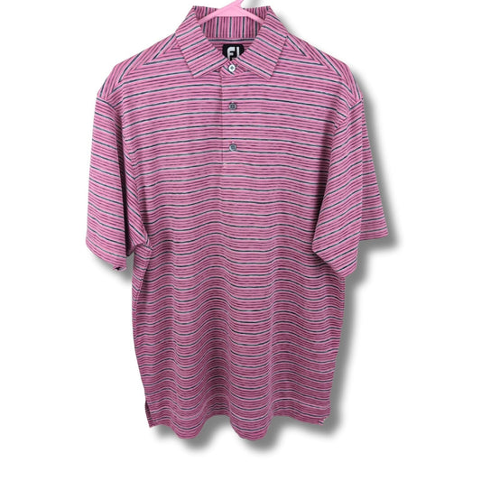 FootJoy Pink Striped Golf Shirt Men's - Size M