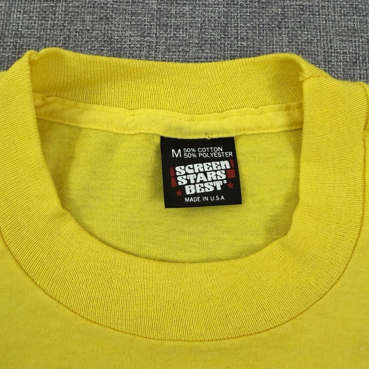 Vintage 90s Chemically Free Drug Awareness T-Shirt Yellow Size Small Pro Sober