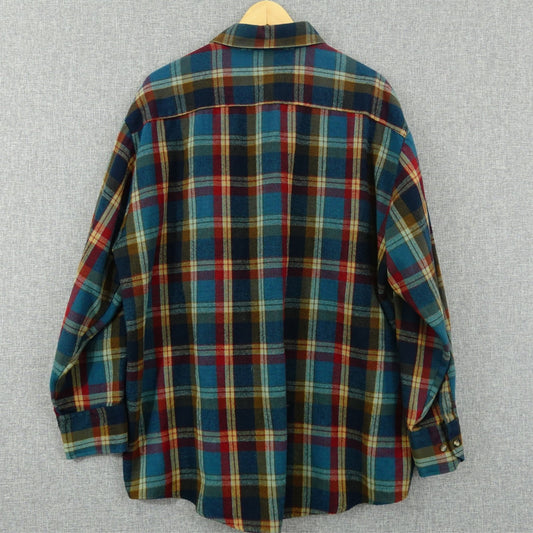 Vintage 80's Northwest Territory Multicolor Plaid Lined Flannel Shirt - Size 2XL
