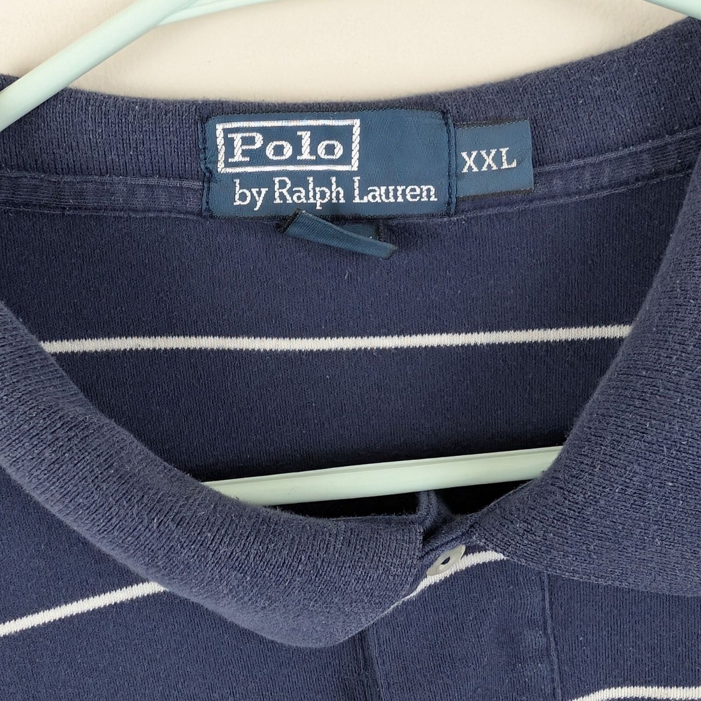 Polo Ralph Lauren Striped Polo Shirt 2XL Navy White Pony Classic Fit