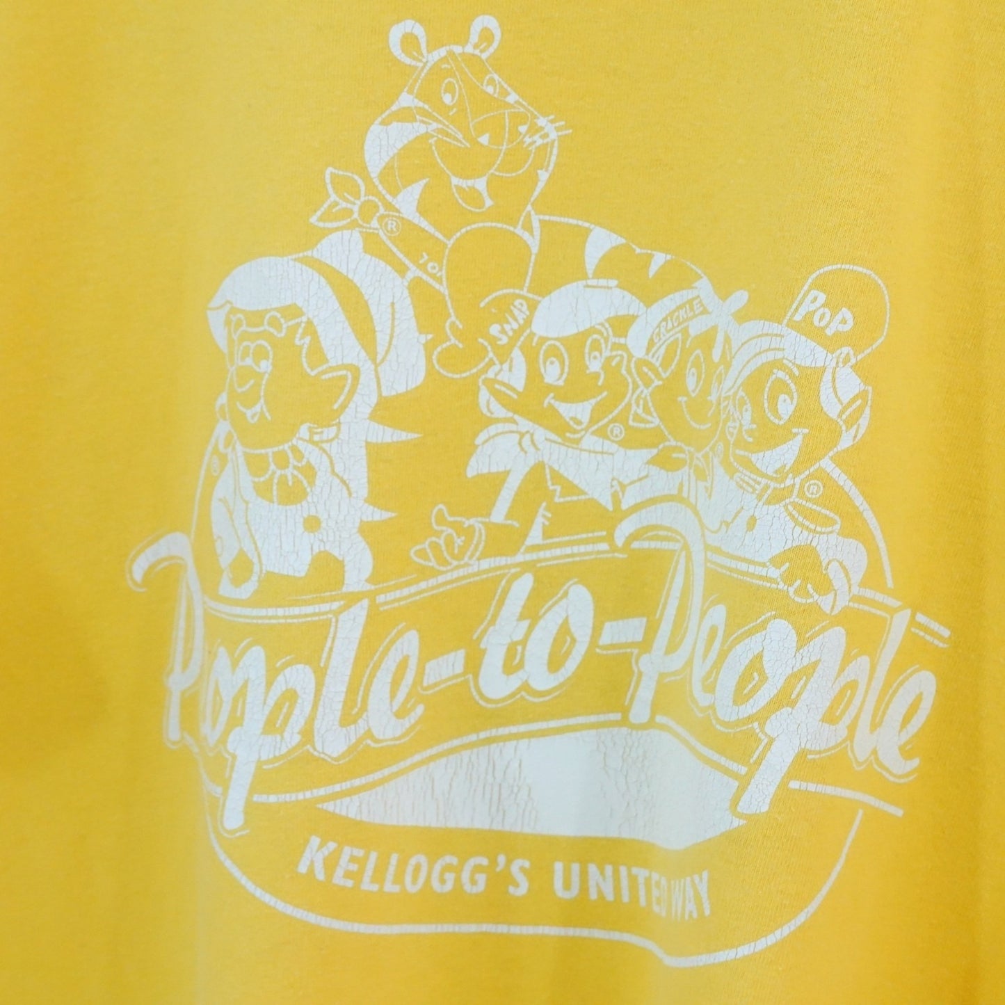 Vintage Kellogg’s United Way T-Shirt XL Yellow People-to-People Graphic Tee
