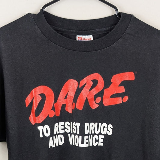 Vintage 90's D.A.R.E. Resist Against Drugs Black Tee - Size L