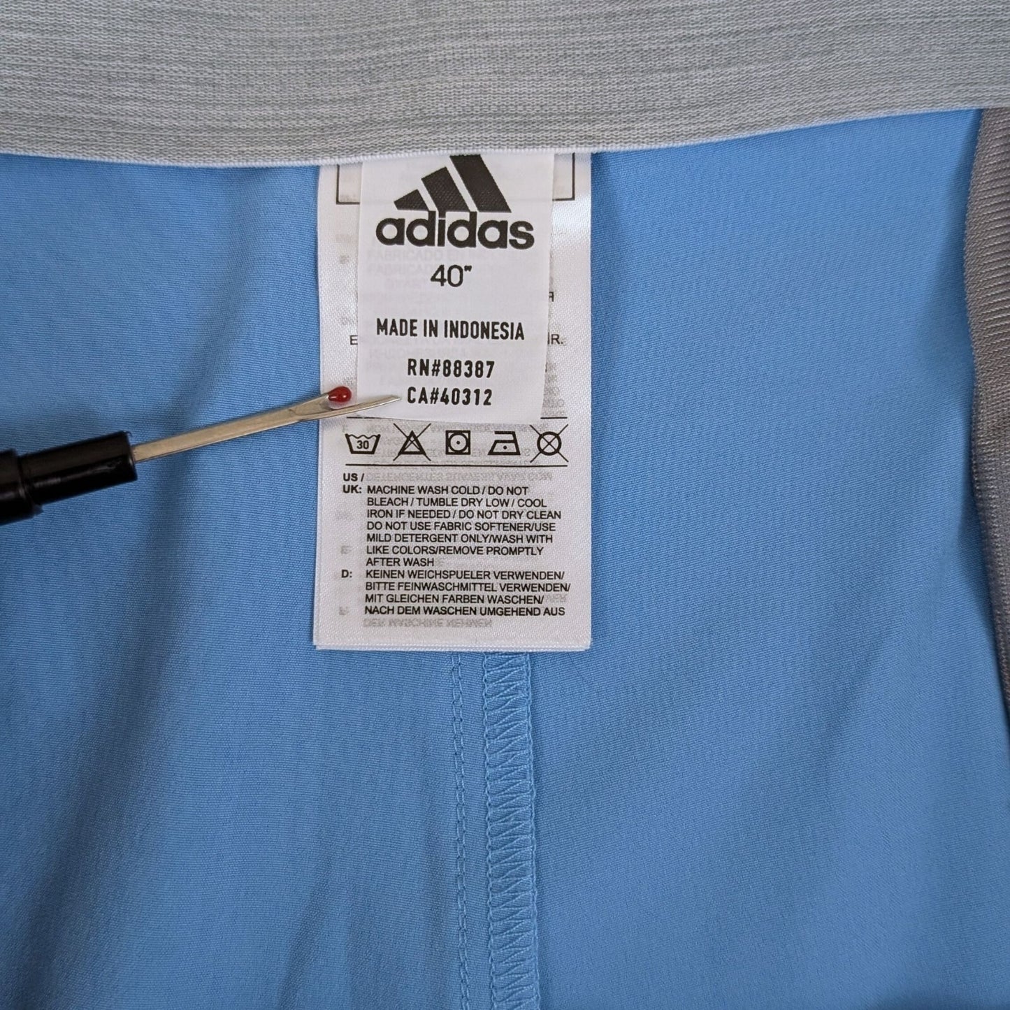 Adidas Golf Shorts Men's 42 Powder Blue Stretch Lightweight Activewear