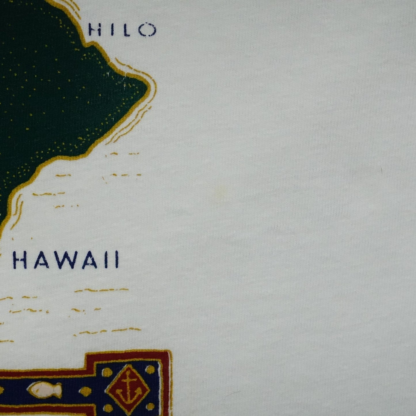 Vintage 90s Hawaii Islands Map Souvenir T-Shirt White L/XL