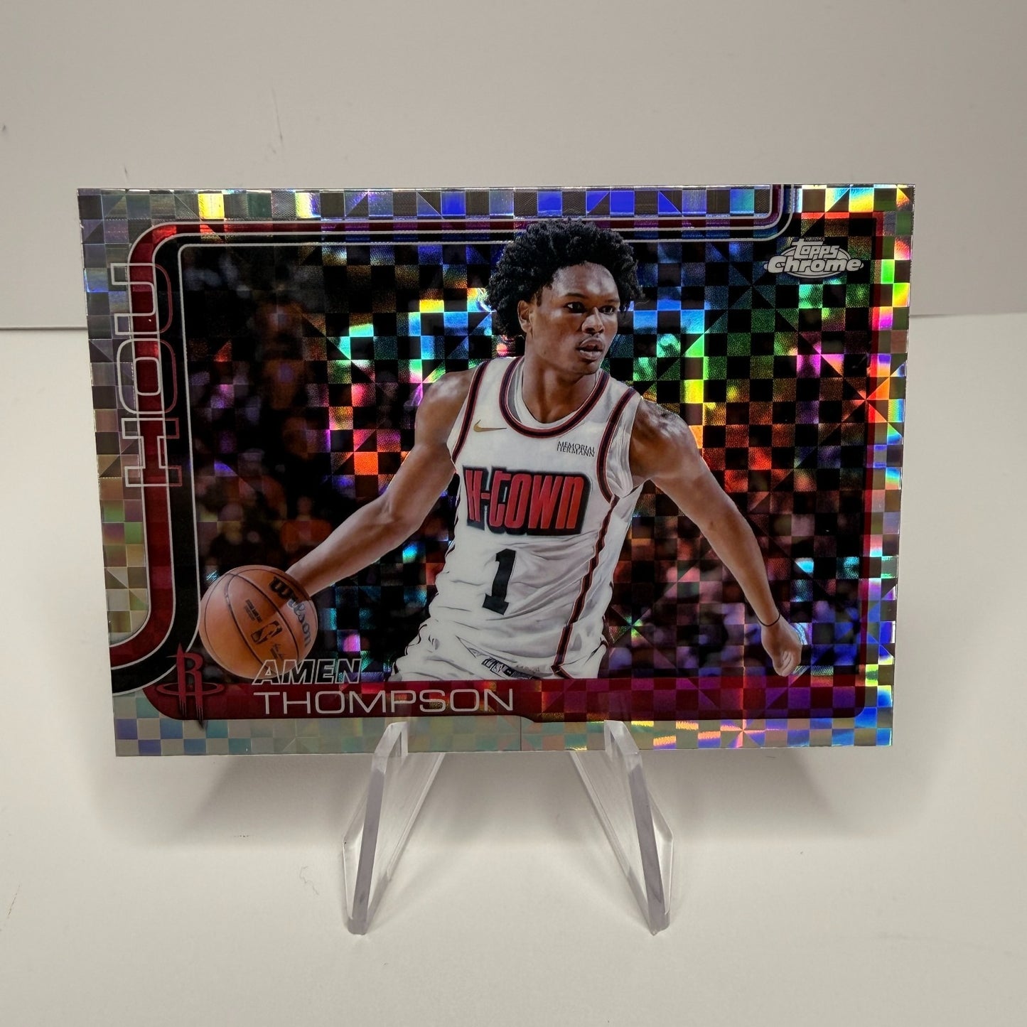 2025-26 Topps Chrome Basketball Amen Thompson #17 X-Fractor Refractor