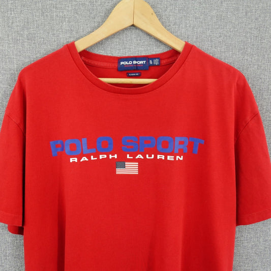 Polo Sport Ralph Lauren Red Logo Tee - Size XL