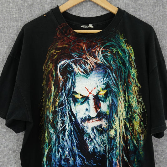 Vintage 90's Rob Zombie 100% Hardcore Hellbilly Tee - Size XL Horror Metal