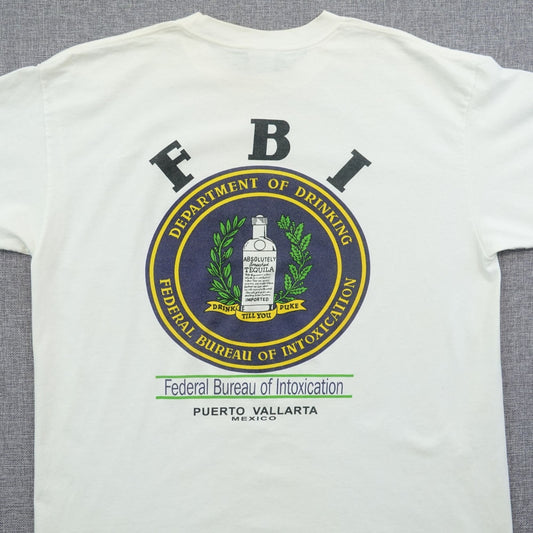 Vintage Y2K Puerto Vallarta Mexico FBI Parody Tee - Size XL