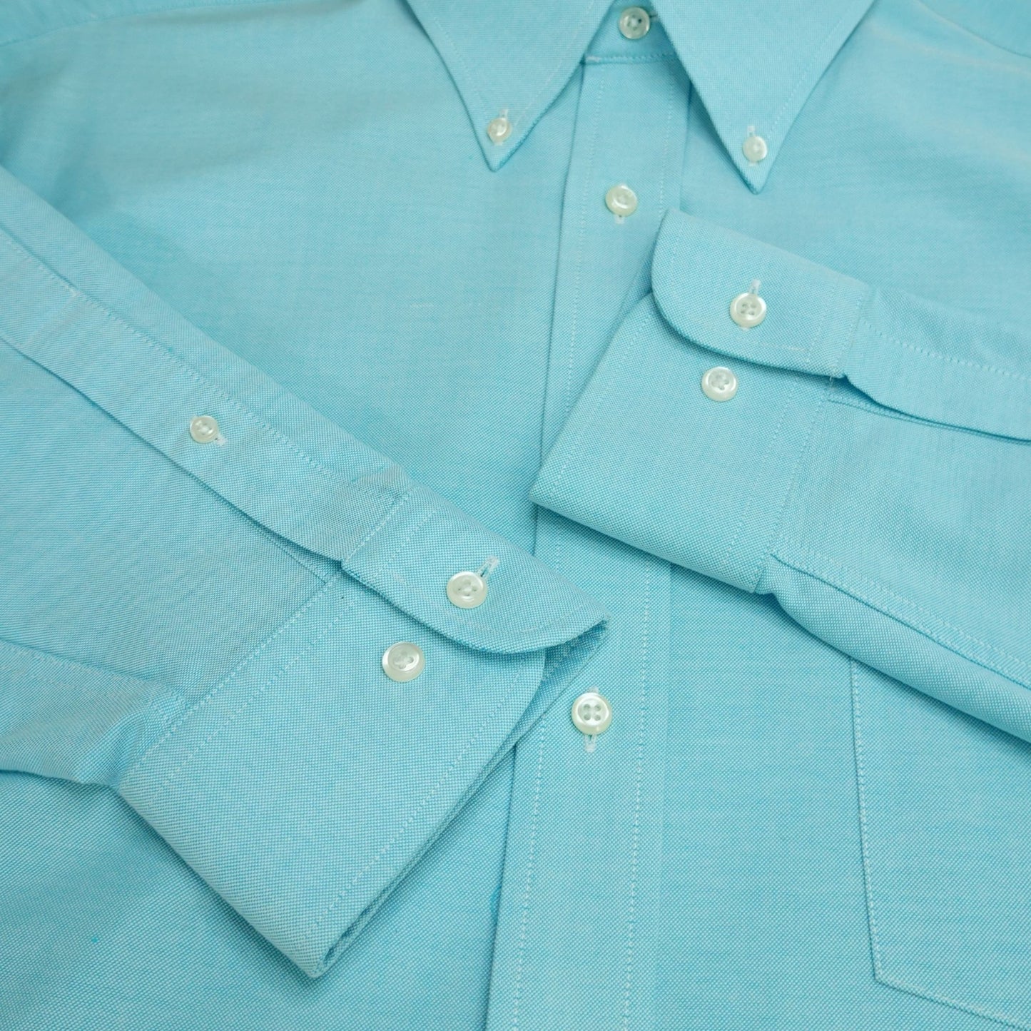 Stafford Oxford Long Sleeve Regular Fit Dress Shirt Aqua Blue - Size 17 34/35