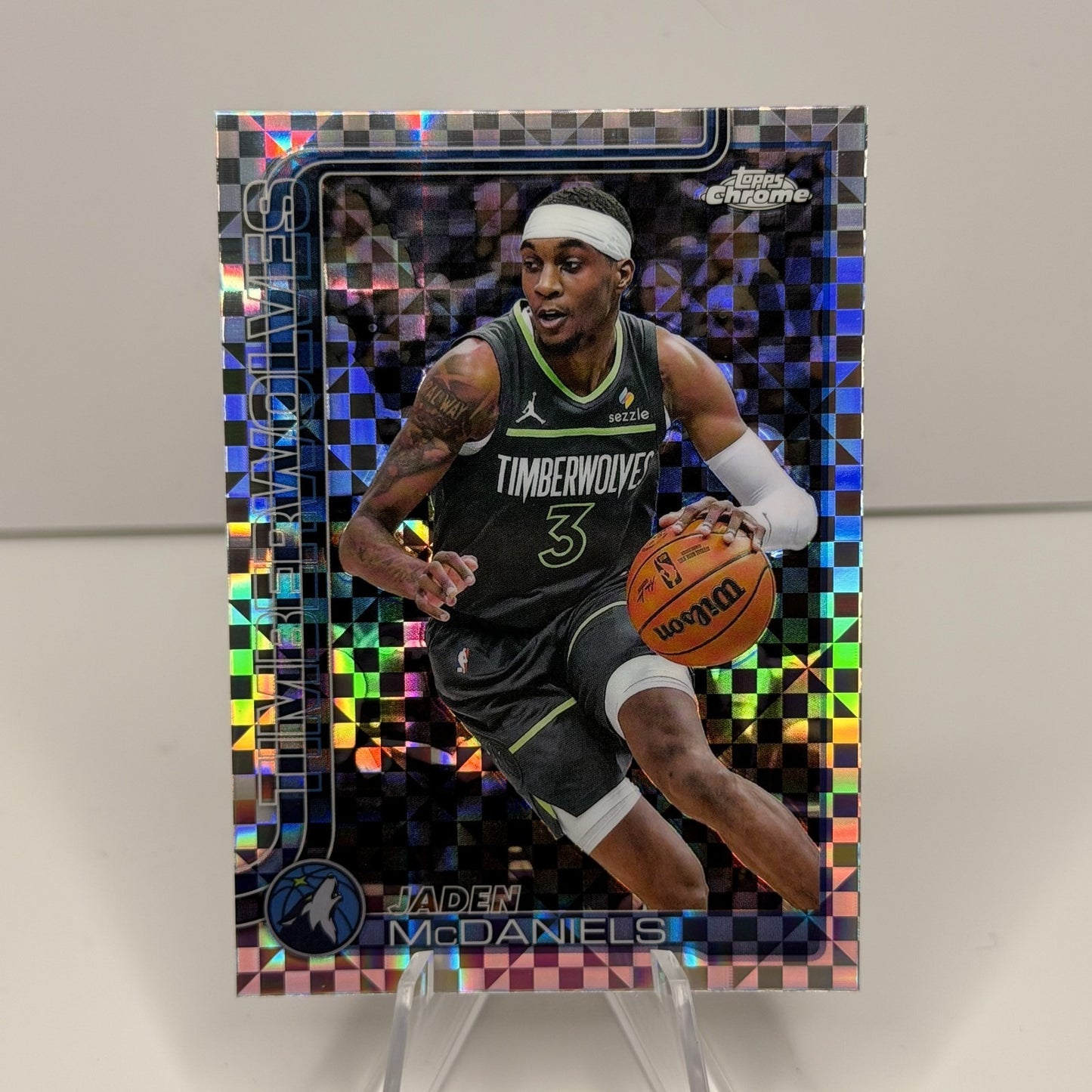 2025-26 Topps Chrome - Jaden McDaniels #176  X-Fractor Refractor