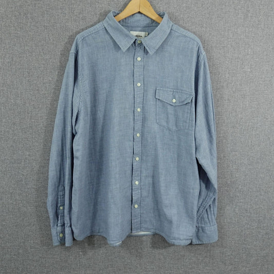 Goodfellow & Co Light Blue Chambray Button Down Shirt - Size 2XL