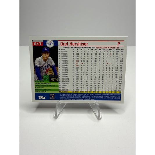 2025 Topps Archives - 2005 Topps Orel Hershiser #217