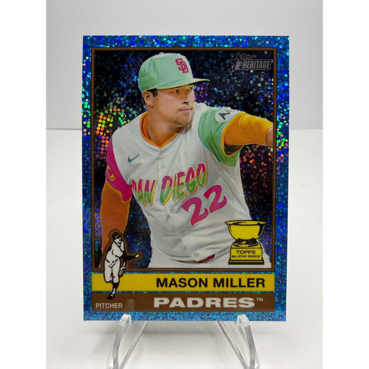 2025 Topps Heritage - Mason Miller Chrome Light Blue Sparkle #700 ASR