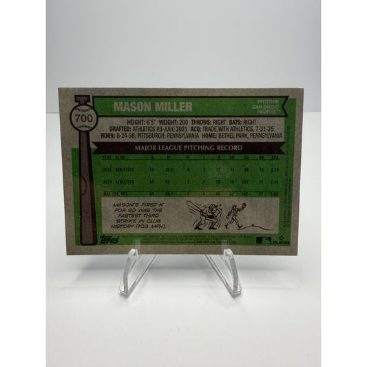 2025 Topps Heritage - Mason Miller Chrome Light Blue Sparkle #700 ASR