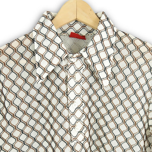 Vintage 70's Sears Kings Road Open Weave Disco Shirt - Size M