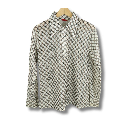 Vintage 70's Sears Kings Road Open Weave Disco Shirt - Size M
