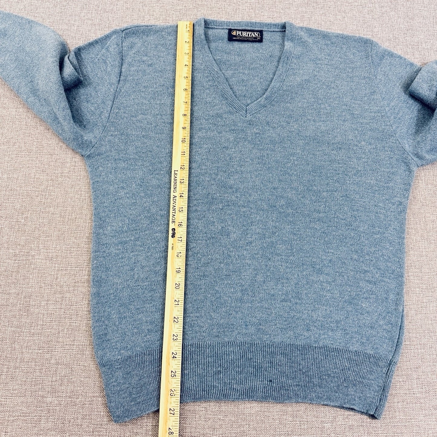 Vintage 90s Puritan Acrylic V-Neck Sweater Blue Fits Medium Soft Great Condition
