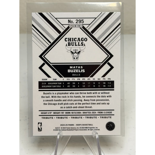 2024-25 Panini NBA Hoops Tribute Matas Buzelis (RC) #295 - Chicago Bulls