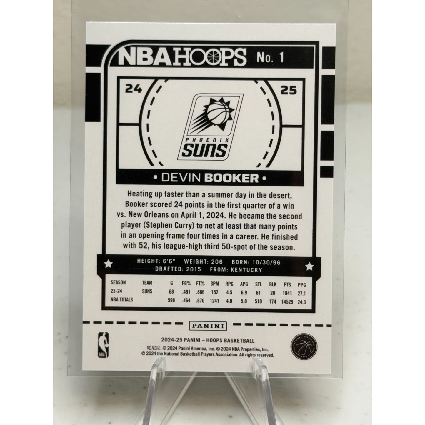 2024-25 Panini NBA Hoops Devin Booker #1 [base] Phoenix Suns