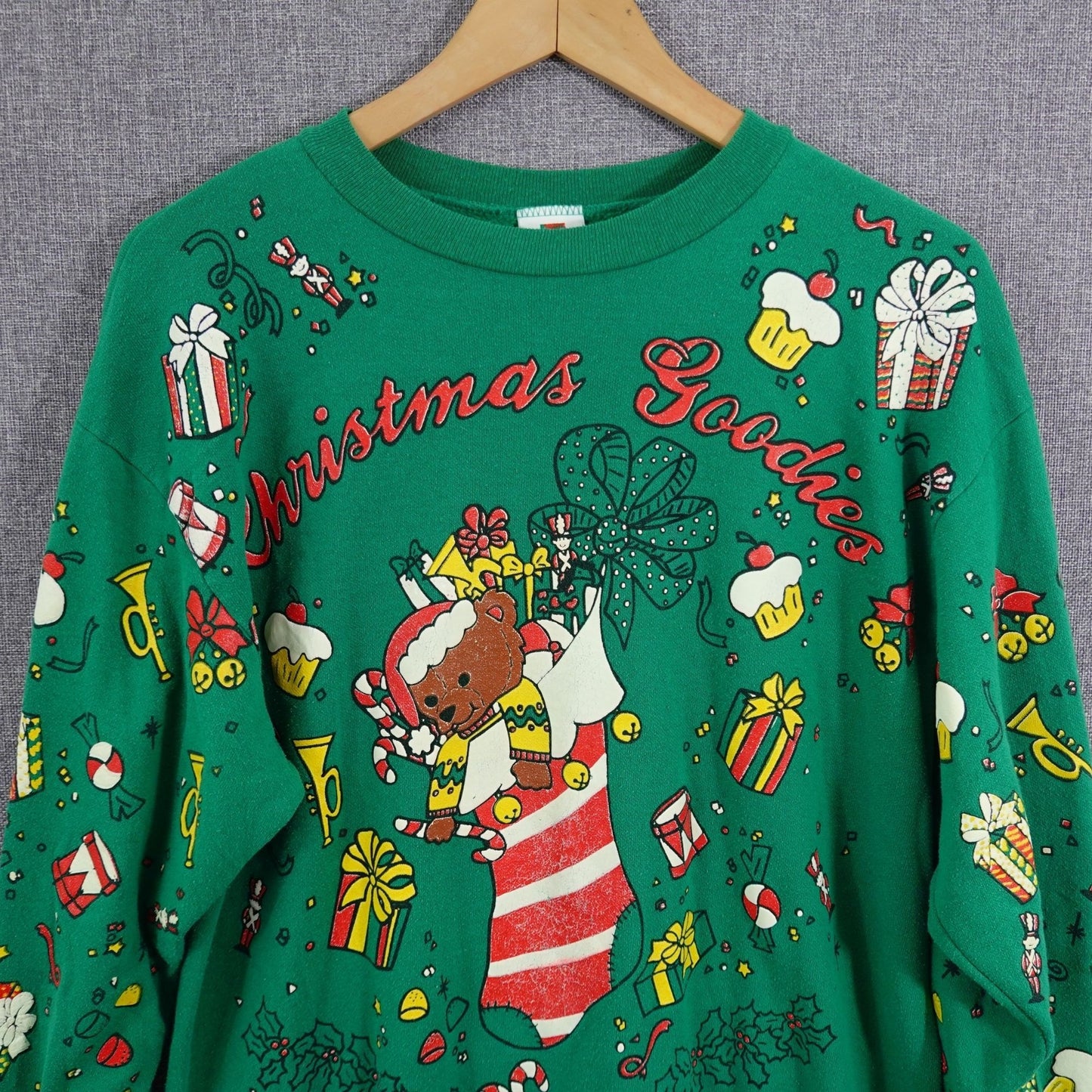 Vintage Holiday Time Christmas Stocking Tacky Sweatshirt - Size M