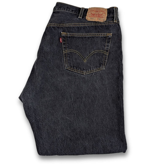 Vintage Levi’s 501 Jeans Faded Charcoal Black 41x29 Button Fly