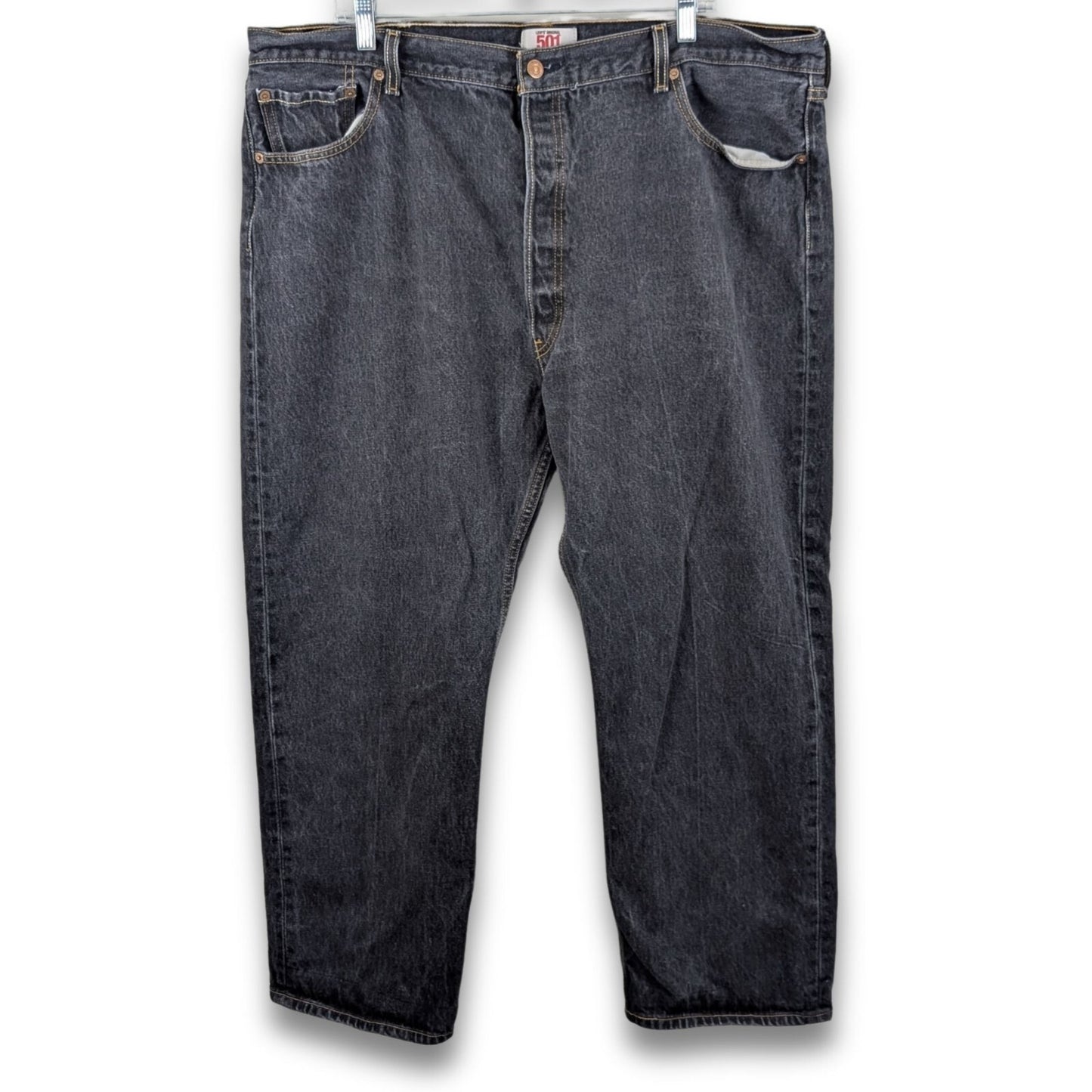 Vintage Levi’s 501 Jeans Faded Charcoal Black 41x29 Button Fly